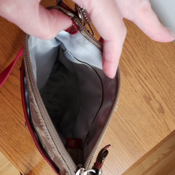 COACH MONOGRAM POPPY SIGNATURE SATIN CROSSBODY BAG - Picture 8 of 9